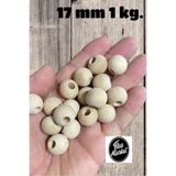 Flea Market Ekonomik Paket 1 Kilo 17Mm Ham Ahşap Boncuk -