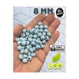 Flea Market Ekonomik Paket 1 Kilo 8mm Ahşap Boncuk - Bebek Mavi - ( Ort - 3300-4000 Adet )