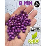 Flea Market Ekonomik Paket 1 Kilo 8mm Ahşap Boncuk - Lila - ( Ort - 3300-4000 Adet )
