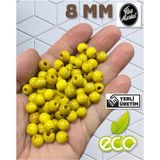 Flea Market Ekonomik Paket 1 Kilo 8mm Ahşap Boncuk - Sarı - ( Ort - 3300-4000 Adet )