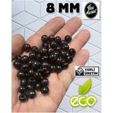 Flea Market Ekonomik Paket 1 Kilo 8mm Ahşap Boncuk - Siyah - ( Ort - 3300-4000 Adet )