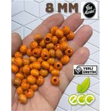 Flea Market Ekonomik Paket 1 Kilo 8mm Ahşap Boncuk - Turuncu - ( Ort - 3300-4000 Adet )