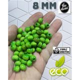Flea Market Ekonomik Paket 1 Kilo 8mm Ahşap Boncuk - Yeşil - ( Ort - 3300-4000 Adet )