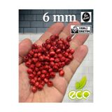 Flea Market Ekonomik Paket 500 Gram 6Mm Ahşap Boncuk - Kırmızı - (Ort - 3200-3500 Adet)