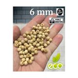 Flea Market Ekonomik Paket 500 Gram 6Mm Ahşap Boncuk - Krem - (Ort - 3200-3500 Adet)