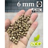 Flea Market Ekonomik Paket 500 Gram 6mm Ahşap Boncuk - Sütlü - ( Ort - 3200-3500 Adet )