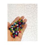 Flea Market Renkli Ahşap Boncuk, 10 Mm Silindir 80 Gr (400 Adet)
