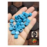 Flea Market Turkuaz Kare Cam Boncuk - Takı Boncuğu - (10Mm - 15 Adet) 20Kareturkuaz-Tbr