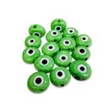 Flea Market Yeşil/Green Büyük Boy 2,5 Cm El Yapımı Danagöz Nazar Boncuğu - (8 Adet)