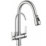 Fleko Dual Inox Spiralli Arıtmalı Mutfak Eviye Bataryası Gümüş