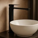 Fleko Kare Model Çanak Lavabo Bataryası, Modern Tasarım (Siyah)