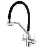 Fleko Ks16s03 Arıtma Çıkışlı Spiralli Endüstriyel Evye Bataryası Siyah-inox