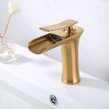 Fleko Şelale Model Çanak Lavabo Bataryası, Açılır Kapanır, Sıcak ve Soğuk Su (Eskitme Gold Kısa Model)