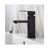 Fleko Siyah Kare Lavabo Bataryası 640 gr Ağırlığında Modern Tasarım ve Paslanmaz Çelik