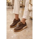 Flet Paraşüt Kumas Ortopedik Sneaker - Kahve