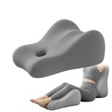 Flewbow Doğal Lateks Kama Yastık Ergonomik Destek Yastığı Sırt, Bel ve Bacak Rahatlaması için - Çok Fonksiyonlu Vücut Pozisyonlayıcı, Gri