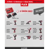 Flex 18V Avantajlı 2’li Set | Istediğin 2 Makineyi Seç + 2 Akü + Hızlı Şarj
