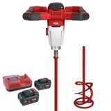 Flex Akü 2 vitesli karıştırıcı MXE 18.0-EC/5.0 Set + WR2 120 (2 akü 5,0 Ah + şarj cihazı, fırçasız motor, alet tutucu M14, maks. karıştırma sepeti çapı 120 mm) 495972