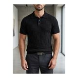 FLEX FASHION YAZLIK (SOĞUK İPLİK) POLO YAKA ERKEK TRİKO TİŞÖRT SİYAH ( BABA-OĞUL KOMBİNİNE UYGUN )