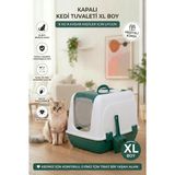Flex Kapalı Kedi Tuvaleti – 37,5 x 50 x 40 cm, XL boy, Kum Kürek Hediyeli