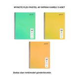 Flex Pastel Defter A4 40 Yaprak Kareli 3 Adet
