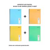 Flex Pastel Defter A4 40+60+72+80 Yaprak Çizgili 4'Lü Set