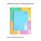 Flex Pastel Defter A4 72 Yaprak Çizgili 5 Adet