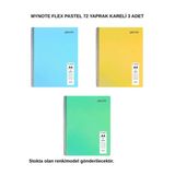Flex Pastel Defter A4 72 Yaprak Kareli 3 Adet