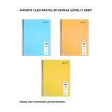 Flex Pastel Defter A4 80 Yaprak Çizgili 3 Adet