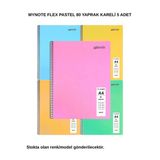 Flex Pastel Defter A4 80 Yaprak Kareli 5 Adet