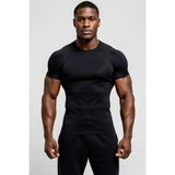 Flex Premium Siyah Kısa Kol Compression Erkek T-Shirt Spor Gym Fitness Boks Kickboks Tişört - L - XL - 1-Siyah