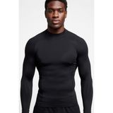 Flex Premium Siyah Uzun Kol Compression Erkek T-Shirt Spor Gym Fitness Boks Kickboks Tişört - S - M - 01-Siyah