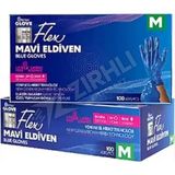 Flex Pudrasız Eldiven M Boy 100'LÜ x 20 Mavi