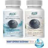 Flex Robot Süpürge Yüzey Temizleme Solüsyonu 500 ml X2 Ad. | Moplu Robotlar ile Uyumlu | Düşük Köpük | Beyaz Sabun ve Okyanus Esintisi