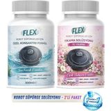 Flex Robot Süpürge Yüzey Temizleme Solüsyonu 500 ml x2 Adet | Moplu Robotlar ile Uyumlu | Düşük Köpük | İz Yapmaz - 2 Farklı Koku (Çiçek Bahçesi ve Okyanus Esintisi)