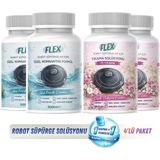 Flex Robot Süpürge Yüzey Temizleme Solüsyonu 500 ml X4 Adet | Moplu Robotlar ile Uyumlu | Düşük Köpük | Iz Yapmaz - Okyanus ve Kar Çiçeği Parfümlü - - 4lü Paket