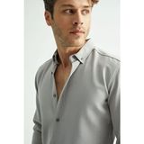 Flex Slim Fit Yumuşak Kolay Ütü Nefes Alan Erkek Gömlek - 2XL - Gri