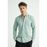 Flex Slim Fit Yumuşak Kolay Ütü Nefes Alan Erkek Gömlek Mint - 2XL