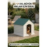 Flex XXL Boy Plastik Köpek Kulübesi – Suya Dayanıklı Dış Mekan Köpek Evi 95x98x102 cm