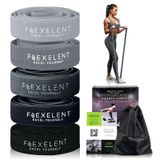 Flexelent Çekme için Direnç Bantları, Kuvvet Antrenmanı, Egzersiz, Spor Salonu ve Ev Egzersizleri için Uzun Direnç Bantları, Fitness, Germe, Fizik Tedavi için Dayanıklı Egzersiz Bantları (Gri-Siyah