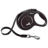 Flexi 5 m M Siyah New Classic Otomatik Şerit Köpek Gezdirme Kayışı