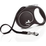 Flexi Black Design 5 m Gri Siyah Şeritli Otomatik Gezdirme Tasması
