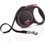 Flexi Black Design 5 mt Pembe Medium Otomatik Şerit Köpek Gezdirme Kayışı