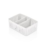 Flexi Kare Organizer Çok Amaçlı Masaüstü Dolap Düzenleyici, Makyaj Takı Ofis Mutfak için, Bölmeli Şeffaf Plastik, 24,5 x 16 x 8 cm