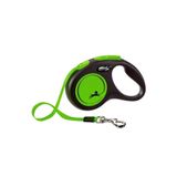 Flexi Neon Reflektörlü 5M Şerit Small Yeşil Otomatik Kedi Köpek Gezdirme Tasması