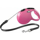 Flexi New Classıc M Boy Ip Tasma Medium 5 Metre Otomatik Ipli Köpek Uzatma Max 20KG - Pembe