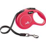 Flexi New Classıc M Boy Şerit Tasma Medium 5 Metre Otomatik Şeritli Köpek Uzatma Max 25 kg - Kırmızı
