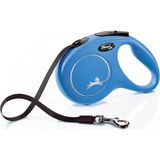 Flexi New Classıc M Boy Şerit Tasma Medium 5 Metre Otomatik Şeritli Köpek Uzatma Max 25 kg - Mavi