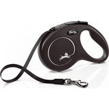 Flexi New Classıc M Boy Şerit Tasma Medium 5 Metre Otomatik Şeritli Köpek Uzatma Max 25 kg - Siyah