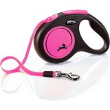 Flexi New Neon Otomatik Şerit 5 mt Pembe Medium Köpek Gezdirme Kayışı